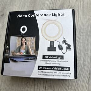 Video Conference Lighting Kit, Ring Light for Monitor Clip On—Open Box